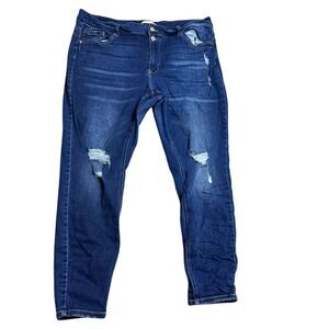 Maurices Kancan Plus Size 22 Distressed Blue Denim Jeans With Ripped‎ Details